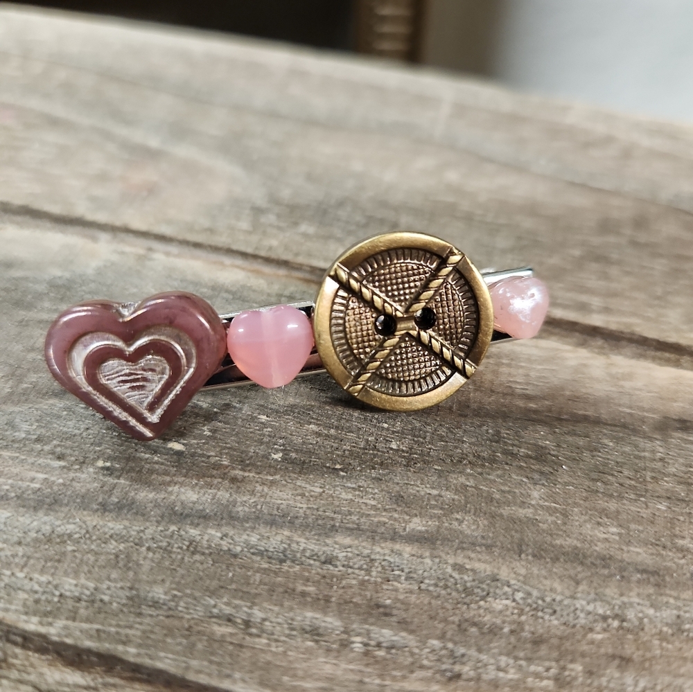 🩷 Purple Pink & Bronze hair clip 🩷